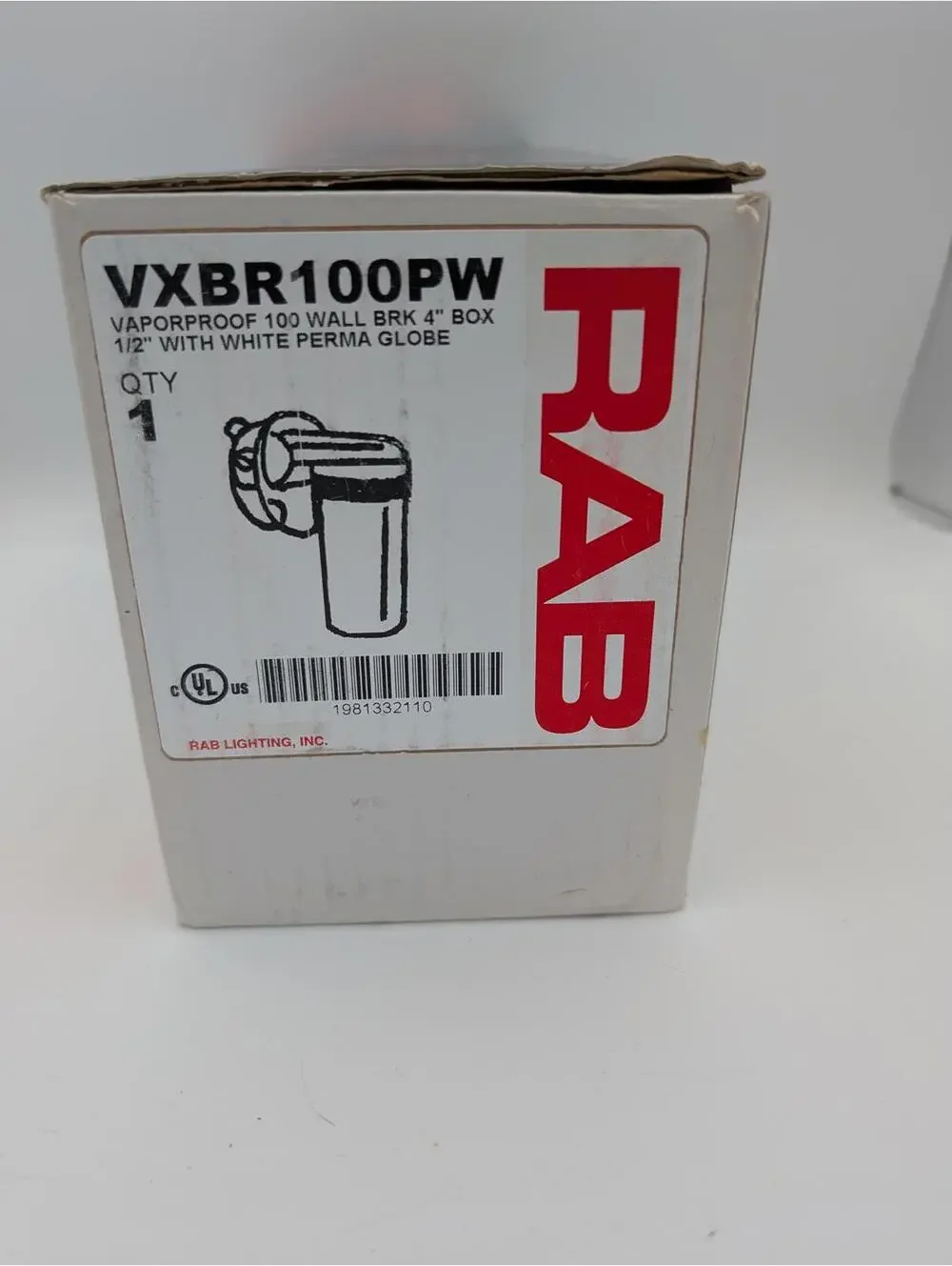 RAB VXBR100PW Vaporproof Wall Bracket Outdoor Light Fixture